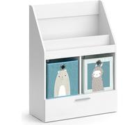 Estantería infantil Vicco Luigi Blanco 72 x 96.2 cm con cajón y 2 cajas plegables opt.1, Model 39446