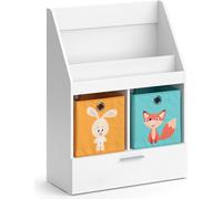 Estantería infantil Vicco Luigi Blanco 72 x 96.2 cm con cajón y 2 cajas plegables opt.6, Model 39441