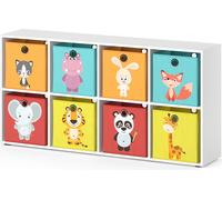 Estantería infantil Vicco Scutum Blanco 143 x 72 cm con 8 cajas plegables, Model 37030