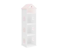 Estantería infantil vipsali en forma de casa mdf 140x40x35cm - blanco / rosa [en.casa]