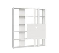 Estantería Kato M Con Soporte Tv Fresno Blanco