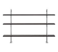 Estantería Keen 160 de 3 Estantes, Chapa de Acero Inoxidable y Fresno