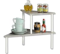 Estantería KESPER para cocina, estante de esquina con 2 niveles, diseño similar al hormigón, 53 x 38 x 38 cm, certificada , estantería de metal y tablero de fibra lacado, modelo 27812