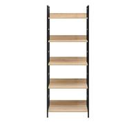 Miroytengo Estantería Librería de Salón Comedor Rubi con 5 Estantes Roble Cambrian y Negro 60x160x28 cm