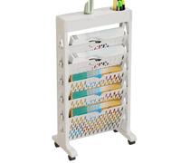 Estantería Librería pequeña al lado del escritorio, almacenamiento de libros extraíble, estantería lateral de escritorio con ruedas,estante libro portador de plastico ,bandeja organizadora de document
