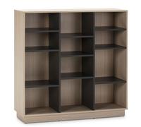 Estantería Librería Vigo de VS Venta-Stock, 12 Huecos, Color Roble/gris, 110x110cm