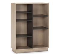 Estantería Librería Vigo de VS Venta-Stock, 7 Huecos, Color Roble y Gris
