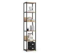 Estantería loft 40 cm akord metálica negro con 6 estantes en roble sonoma 40x32x192 cm