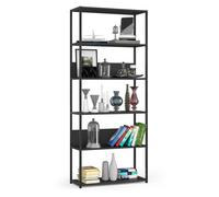 Estantería loft 80 cm akord metálica negro con 6 estantes en negro 80x32