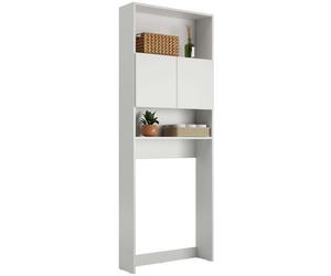 Estantería lois de baño estilo contemporáneo en melamina blanco con 2 puertas 2 estantes