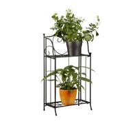 Estanteria macetas estante metálico repisa de jardín plegable ligero 2 niveles