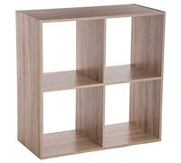 5five Estantería de madera 4 cajas mezcla natural