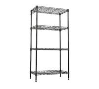 Estantería metal para baño - cocina - garaje ducha 4 Niveles o Estantes de almacenaje - Ajustables en altura 108x29x54cm Metálica Con Ganchos - Fácil montaje - Carga total 275kg - Robusta y fuerte