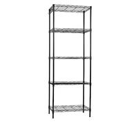 Estantería metal para baño- cocina- garaje- ducha. 5 Niveles o Estantes de almacenaje Ajustables en altura. 150x30x55 cm. Metálica- Con Ganchos- Fácil montaje. Carga total 250kg. Robusta y fuerte