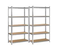 Estantería Metálica Almacenaje 2X Unidades | 180x90x40cm | 5 Baldas Ajustables Modulares | Acero Galvanizado Alta Resistencia | Gran Capacidad de Carga | Ideal Garaje | Trastero | Despensa | Oficina