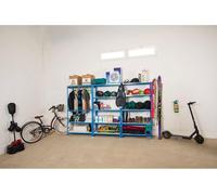 Estantería metálica Simon Rack, dimensiones 2000 x 1100 x 400 mm, capacidad de carga de 200 kg, 5 niveles ajustables, estantes metálicos, estantería robusta para garaje, sótano y taller