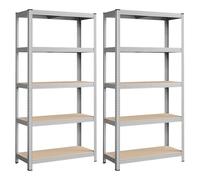 Estantería Mikomika con 5 Baldes - Capacidad de 875 kg, 183 cm de Altura, 91 cm de Ancho y 46 cm de Profundidad - Estructura de Acero Galvanizado, Perfecta para Cocina, Oficina, Garaje y Más (NAVE-001