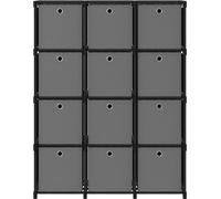 Estantería modular tipo cubo con cajas, 12 compartimentos, color , 103x30x141 cm, tela