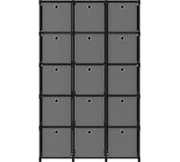 Estantería modular tipo cubo con cajas, 15 compartimentos, color , 103x30x175,5 cm, tela