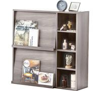 Estantería modular Unyqoos® Iris Ohyama con 2 puertas y 4 compartimentos, color roble gris, dimensiones 89 x 33,7 x 90 cm, ideal para oficina y salón