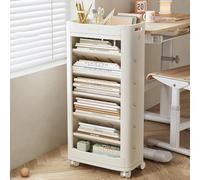 Estantería móvil, Carrito for libros con estantería móvil de 7 niveles(B,A)