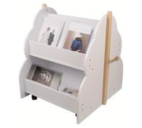 Estantería móvil con 2 niveles - Estante vertical delgado con ruedas - 50x54 cm
