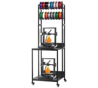 Estantería móvil de 4 niveles para almacenamiento de filamentos, estante para filamentos de impresoras 3D, soporte para bobinas de filamento con ruedas, organizador para estudio de impresión 3D