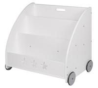 Estantería móvil para libros infantiles - Blanca - Mueble de almacenamiento multifuncional con 3 estantes para la habitación infantil