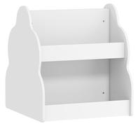 Estantería móvil para libros infantiles, con 2 niveles y 4 compartimentos. Color: blanco. Dimensiones: 50x54x56 cm