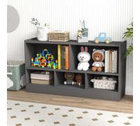 Estantería - Mueble de almacenamiento - Estante de pared con 5 compartimentos - Estructura de madera resistente con patas antideslizantes
