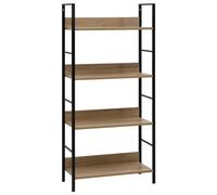 Estantería Mundo 4 niveles 124,5x60x27,6 cm Black/oak