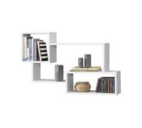 Estantería mural kvinesdal con 3 compartimientos hasta 13 kg - aglomerado 87 x 18 x 54 cm blanco [en.casa]