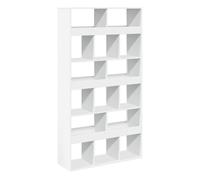 vidaXL Estantería de madera de ingeniería blanca 100x33x187,5 cm en color Blanco/Roble Sonoma/Gris sonoma y más | almacenamiento funcional diseño moderno para baño dormitorio sala
