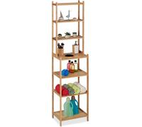 Estantería para baño - Bambú - 180 x 44 x 33 cm - 7 estantes - Estantería de pie para cocina y baño - Estante de almacenamiento - Color natural
