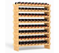Estantería para botellas de bambú, apilable, con capacidad para 72 botellas, 8 niveles, de pie, ideal para la cocina