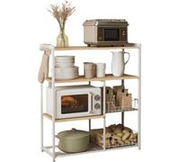 Estantería para cocina – Estantería vertical para panadería con ganchos y estantes – Resistente – 35 x 80 x 93,5 cm
