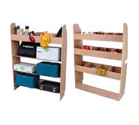 Estantería para furgoneta con alfombrillas de goma sobre estantes de madera contrachapada de 12 mm de grosor - Caja de herramientas, portaobjetos para furgoneta, autocaravana - Portaherramientas
