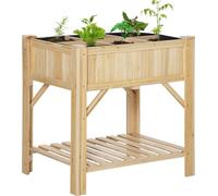 Estantería para jardín, estante para plantas, con 6 compartimentos, de madera, para uso exterior, dimensiones: 78,5 x 58 x 81 cm