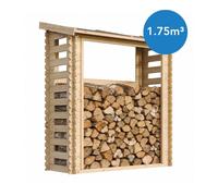 Estantería para leña – 1,75 m³ – 86 cm de ancho x 184 cm de largo x 200 cm de alto – Estantería exterior para leña – Soporte para leña para jardín – Contenedor/cobertizo para bicicletas – Techo imperm