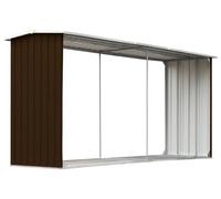 Estantería para leña – Almacenamiento de leña para chimenea – Extra larga, 330x92x153 cm – Acero galvanizado – Base elevada