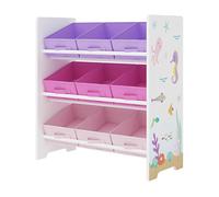 Estantería para niños boiro 9 cajas motivo mundo marino 60x62x30 cm multicolor [en.casa]