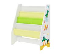 Estantería para niños fisterra 4 niveles dinosaurio aglomerado/poliéster 74 x 62 x 29 cm multicolor [en.casa]