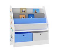 Estantería para niños neda con motivo koala 74 x 71 x 23 cm blanco/azul /gris [en.casa]