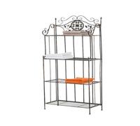 CLP Estanteria para Plantas de Metal Flora Estilo Rustico, Plegable, 4 baldas, para Interior y Exterior, Jardin, Balcon, terraza, Pared, Color:Bronce