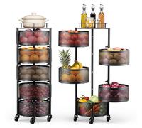 Estantería para verduras VEVOR, carro de cocina con 5 niveles, cesta para frutas, cesta para verduras de metal, organizador de cestos de alambre con ruedas, carro de almacenamiento , ideal para cocina