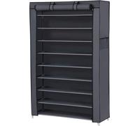 Estantería para zapatos con 10 niveles, 28 x 88 x 160 cm, funda de tela, ideal para tacones altos, color gris, modelo RXJ36G. Zapatero, ideal para zapatillas deportivas, estructura de metal