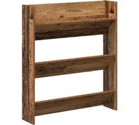 Estantería para zapatos de vidaXL, montaje en pared, aspecto de madera envejecida, 80x18x90 cm, material de madera