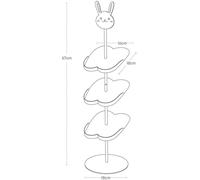 Estantería para zapatos infantiles Ibzoa®, 18 x 18 x 67 cm, diseño delgado con 3 estantes de altura ajustable, fabricada en acero y polipropileno, con motivos de conejo o gato, capacidad máxima de 0,5