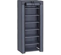 Estantería para zapatos Unyqoos® con funda de tela no tejida, 7 niveles, diseño que ahorra espacio, 46 x 28 x 126 cm, color gris, estructura de metal y conectores de plástico