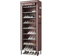 Estantería para zapatos Unyqoos® de 10 niveles, armario de almacenamiento resistente con barras reforzadas de 16 mm, 58x28x170 cm, capacidad para hasta 30 pares, funda de Oxford 420D resistente al pol